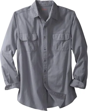 Boulder Creek by Kingsize Men's Big & Tall Long Sleeve Denim and Twill Shirt