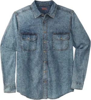 Boulder Creek by Kingsize Men's Big & Tall Long Sleeve Denim and Twill Shirt