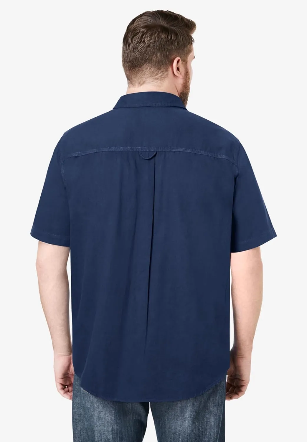Boulder Creek by Kingsize Men's Big & Tall Short Sleeve Denim and Twill Shirt