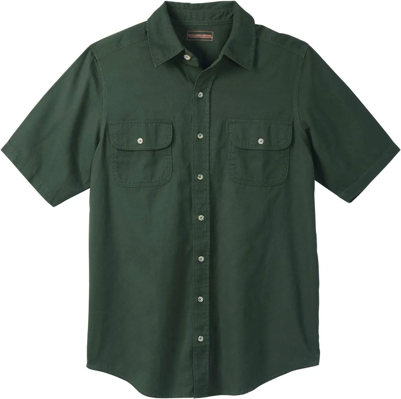 Boulder Creek by Kingsize Men's Big & Tall Short Sleeve Denim and Twill Shirt