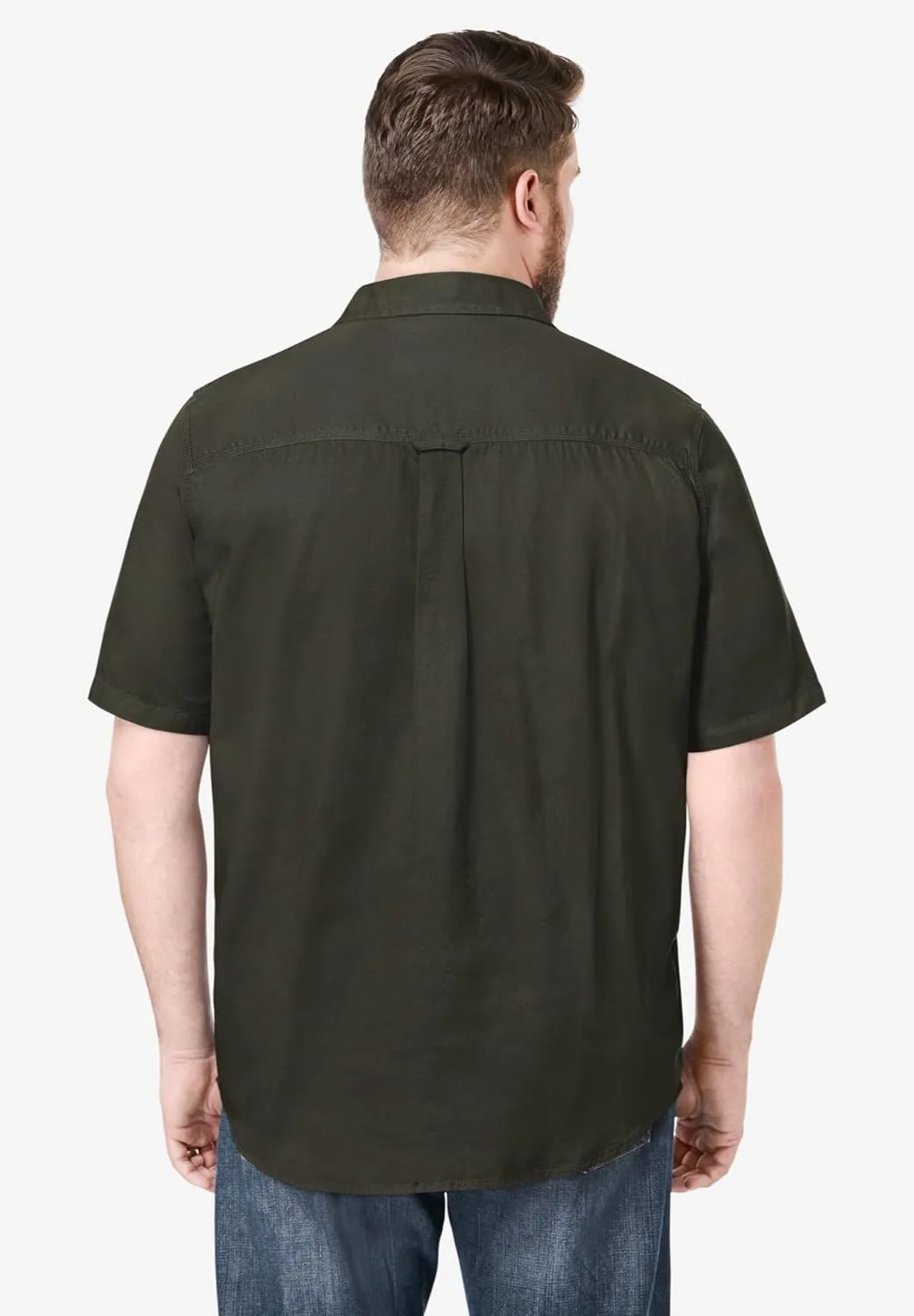 Boulder Creek by Kingsize Men's Big & Tall Short Sleeve Denim and Twill Shirt