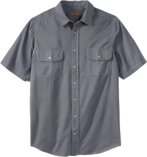 Boulder Creek by Kingsize Men's Big & Tall Short Sleeve Denim and Twill Shirt