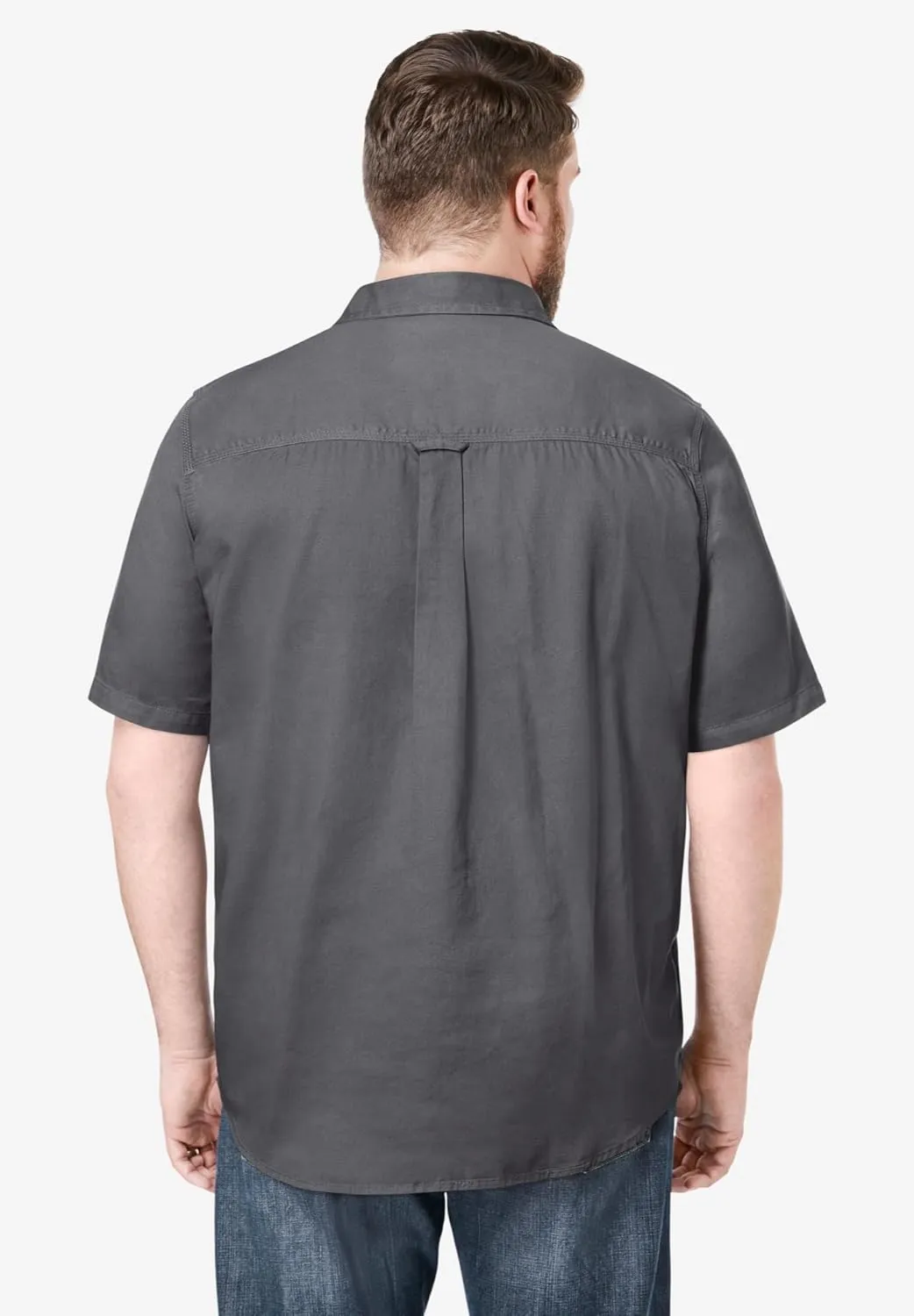 Boulder Creek by Kingsize Men's Big & Tall Short Sleeve Denim and Twill Shirt