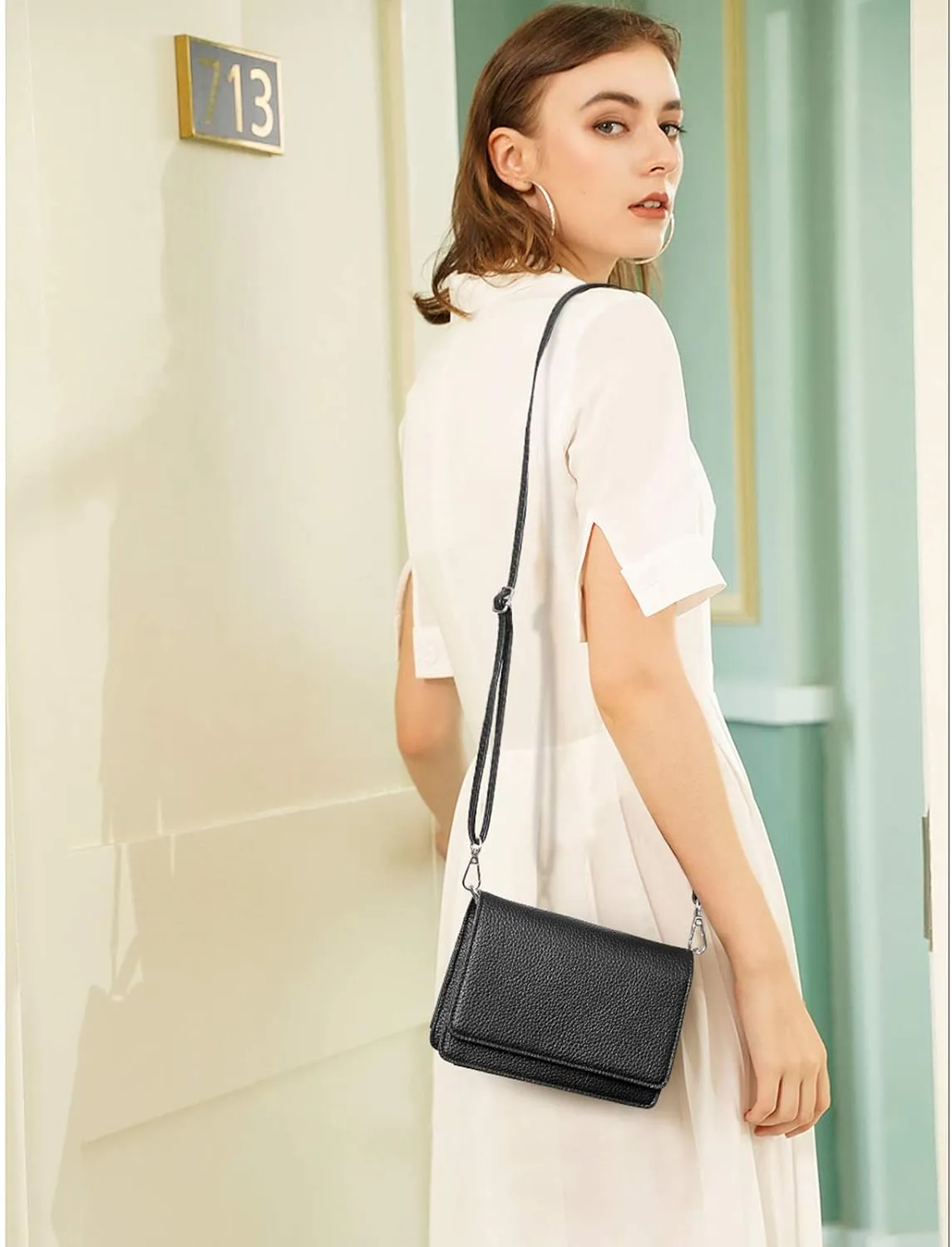 BROMEN Crossbody Bags for Women Small Cell Phone Shoulder Bag Wristlet Wallet Clutch Purse