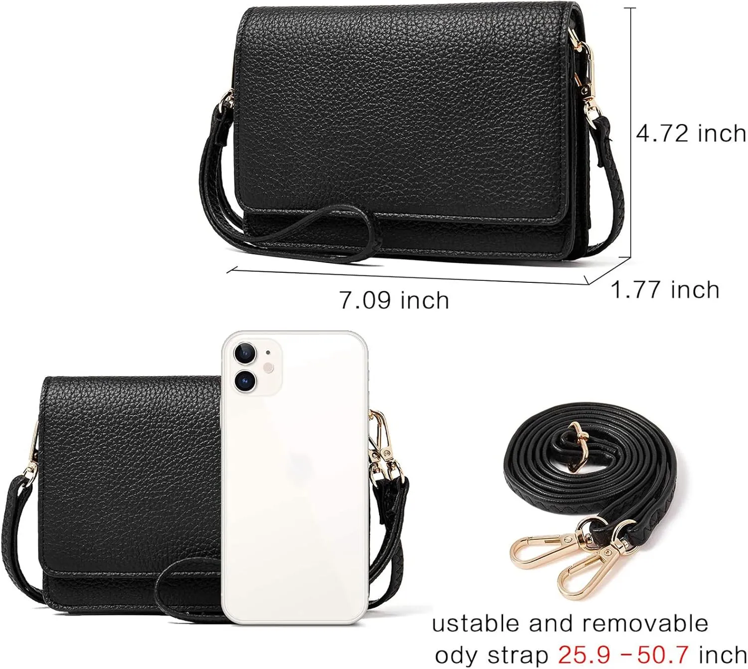 BROMEN Crossbody Bags for Women Small Cell Phone Shoulder Bag Wristlet Wallet Clutch Purse