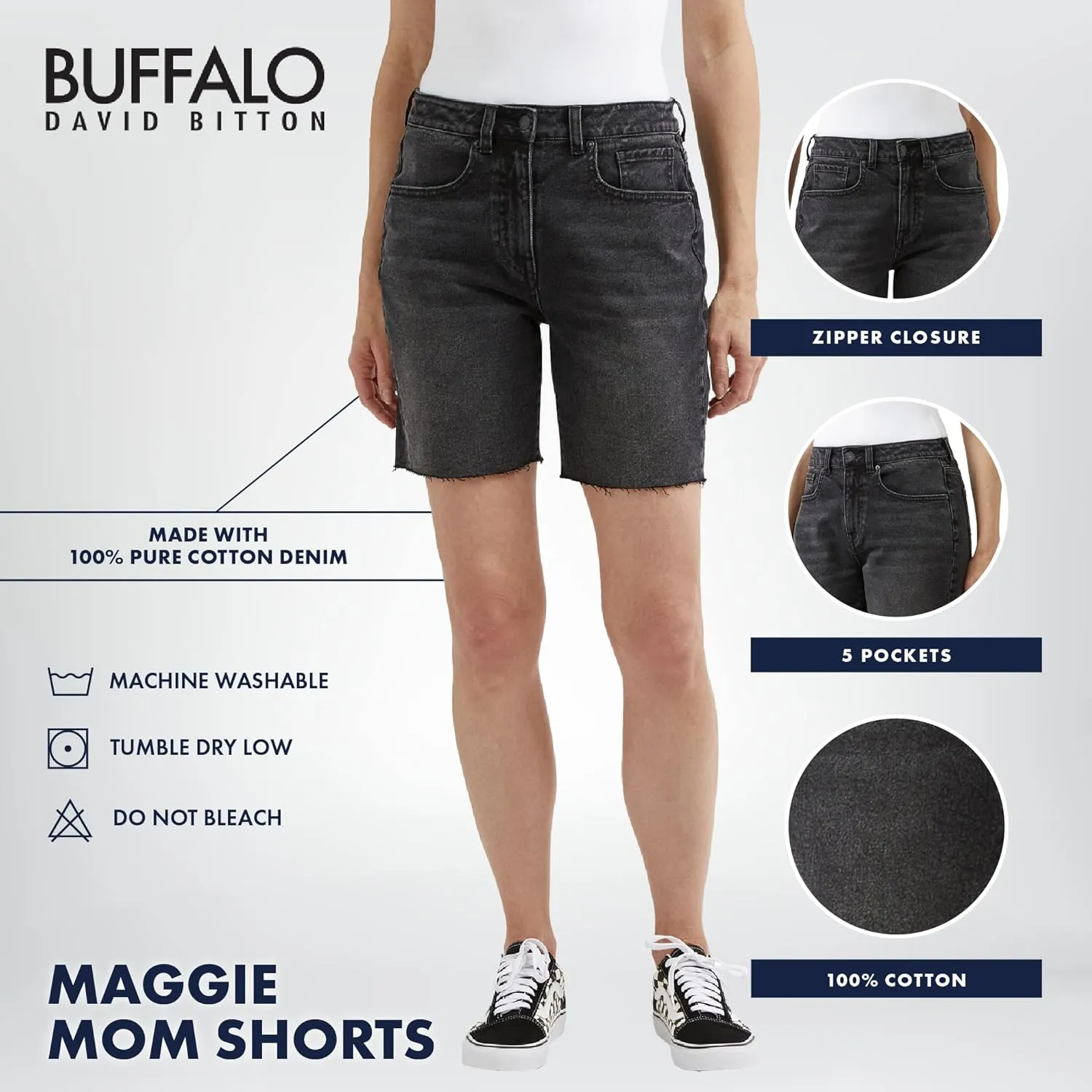 Buffalo David Bitton Women's Maggie Mom Denim Shorts 2