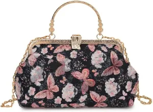 Butterfly Embroidered Cheongsam Chain Shoulder Bag Large Capacity Portable Crossbody Bag