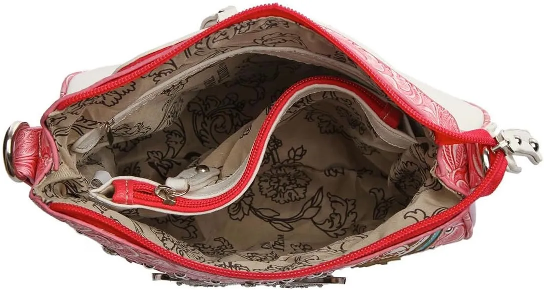 Butterfly Flower Springtime Purse Women Clutch Western CCW Rhinestone Crossbody Handbags With Mini Wallet