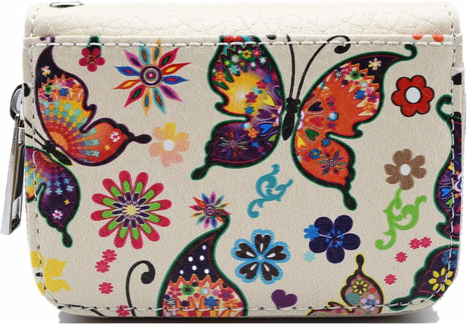 Butterfly Flower Springtime Purse Women Clutch Western CCW Rhinestone Crossbody Handbags With Mini Wallet