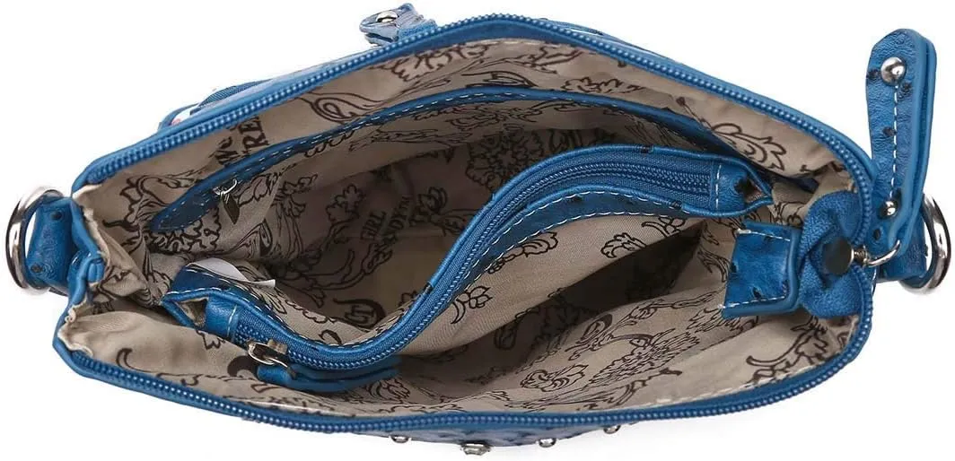 Butterfly Flower Springtime Purse Women Clutch Western CCW Rhinestone Crossbody Handbags With Mini Wallet