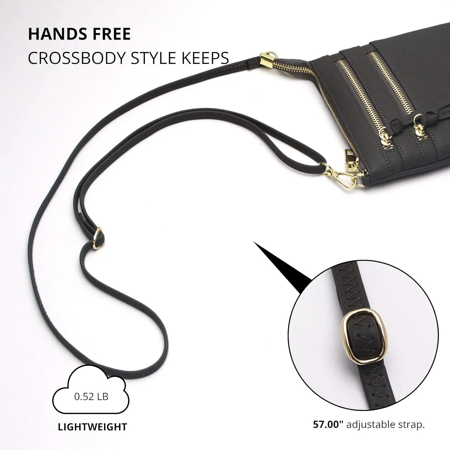Bveyzi Women's Small Crossbody Purse Multi-Pocket Lightweight Crossover Travel Bag Over The Shoulder with Extra Long Strap
