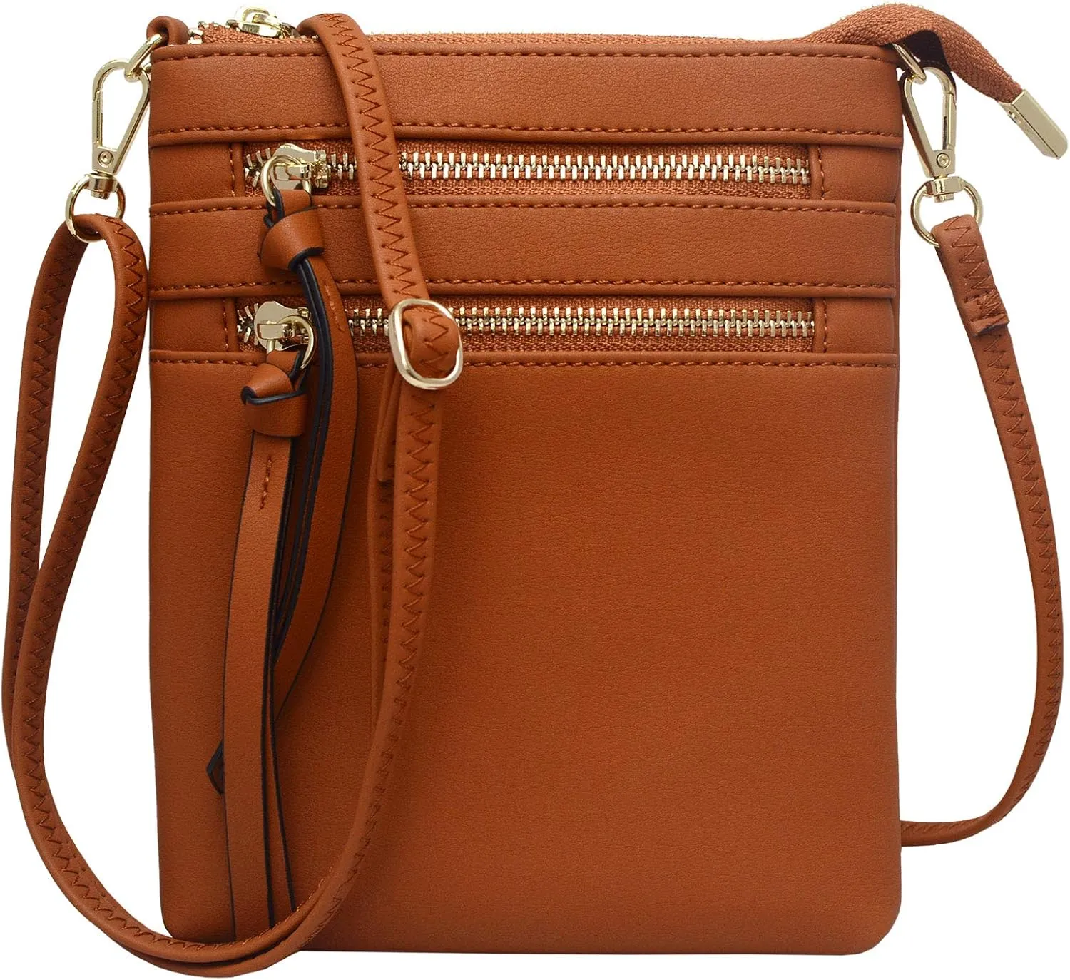 Bveyzi Women's Small Crossbody Purse Multi-Pocket Lightweight Crossover Travel Bag Over The Shoulder with Extra Long Strap
