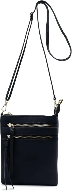 Bveyzi Women's Small Crossbody Purse Multi-Pocket Lightweight Crossover Travel Bag Over The Shoulder with Extra Long Strap