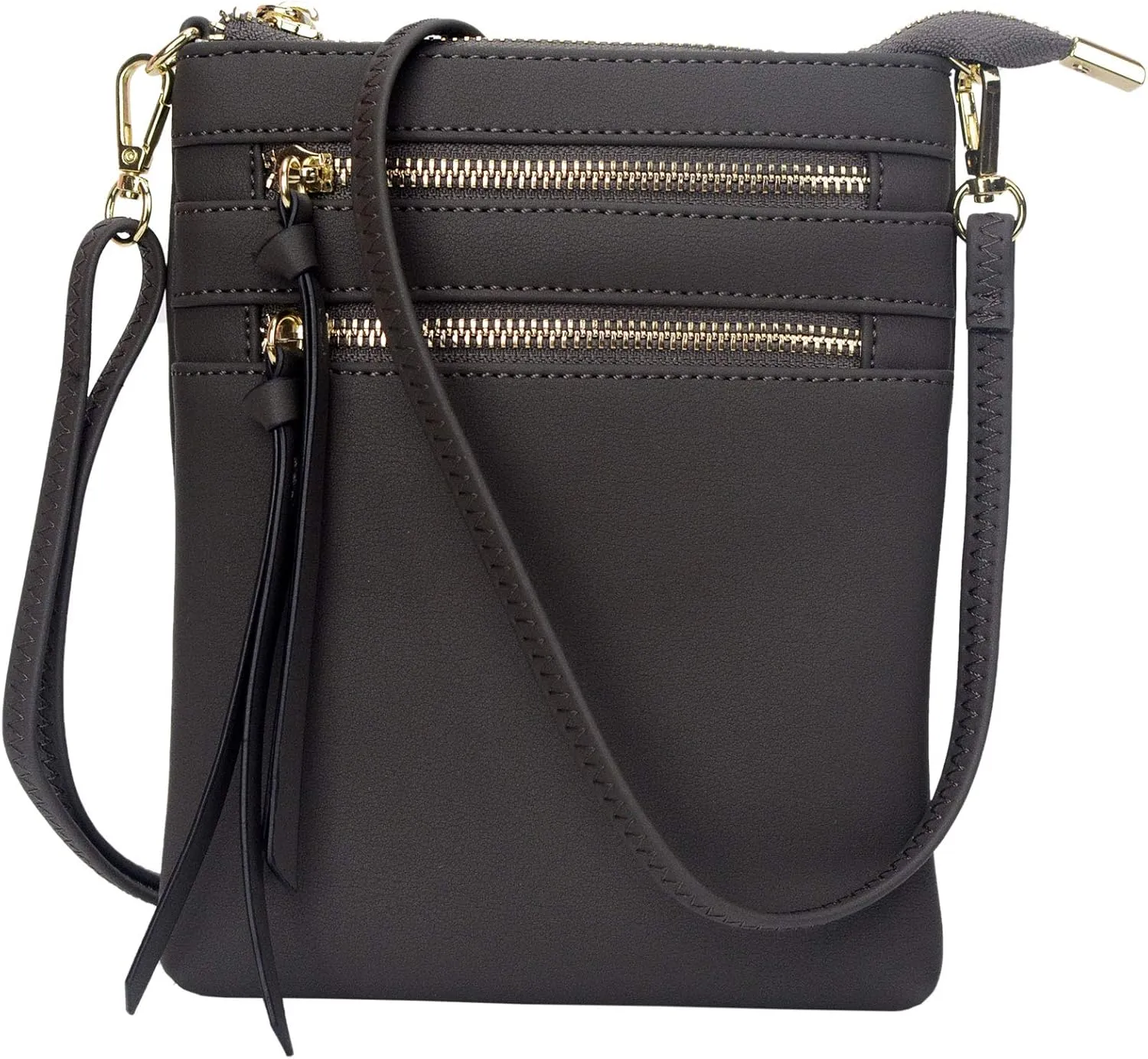 Bveyzi Women's Small Crossbody Purse Multi-Pocket Lightweight Crossover Travel Bag Over The Shoulder with Extra Long Strap