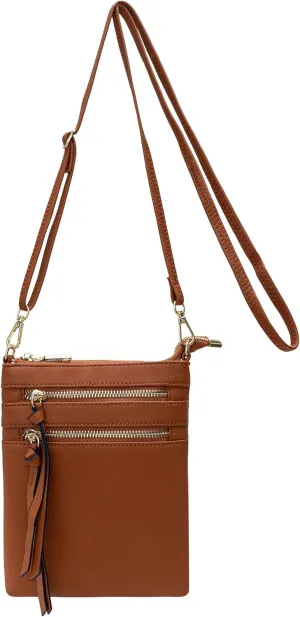 Bveyzi Women's Small Crossbody Purse Multi-Pocket Lightweight Crossover Travel Bag Over The Shoulder with Extra Long Strap