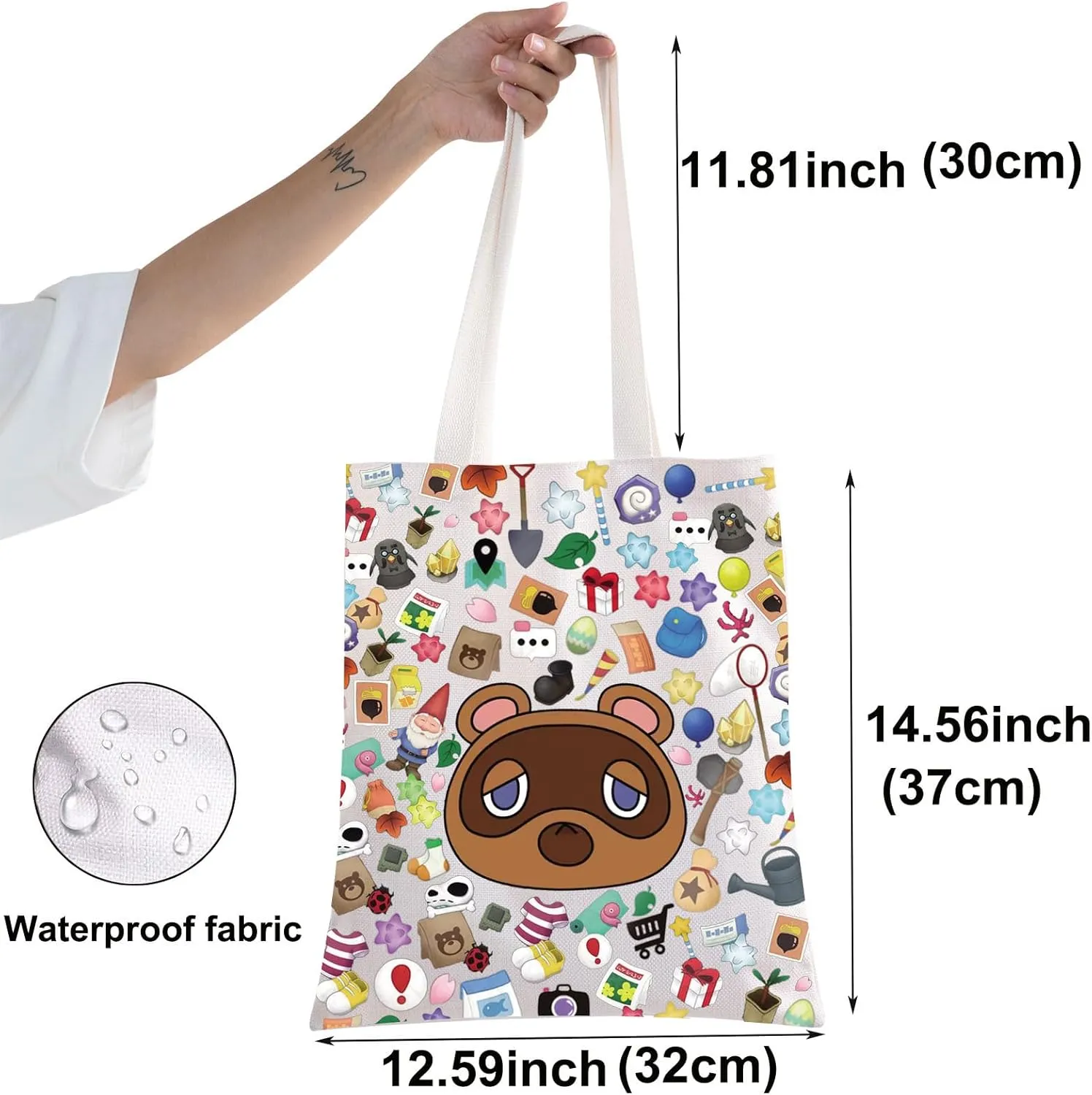 BWWKTOP Animal Tommy Tote Bag Video Gamer Gift Villagers Animal Shoulder Bag Bells Bag Merch (bells)