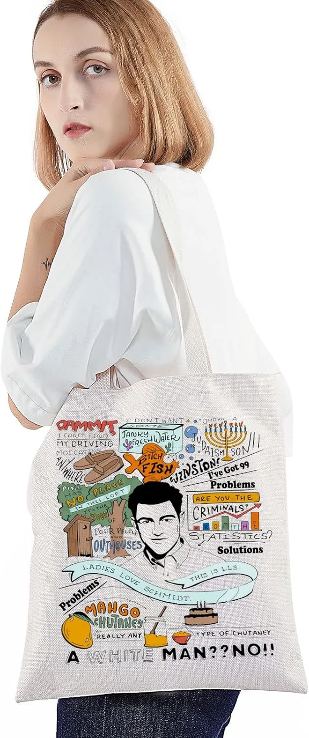 BWWKTOP Canvas Tote Bag - Schmidt Fans TV Show Inspired Shoulder Bag
