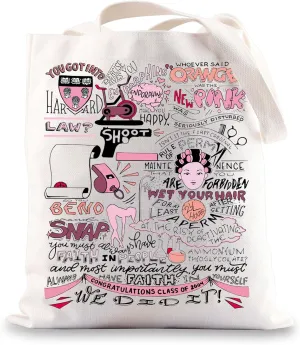 BWWKTOP Elle Woods Canvas Tote Bag Elle Woods Fans Gifts Lawyer Movie Inspired Shoulder Bag For Women
