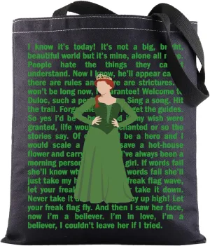 BWWKTOP Fiona Musical Tote Bag Fiona Princess Fans Gifts Monster Musical Shoulder Bag (I know it's BL)