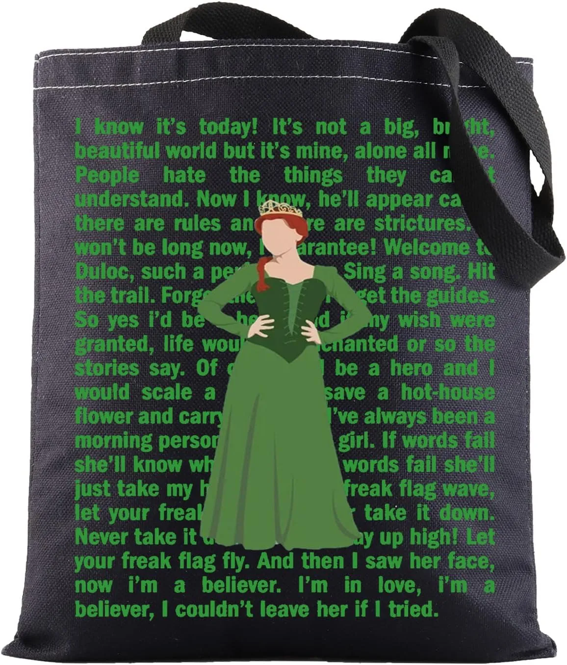 BWWKTOP Fiona Musical Tote Bag Fiona Princess Fans Gifts Monster Musical Shoulder Bag (I know it's BL)