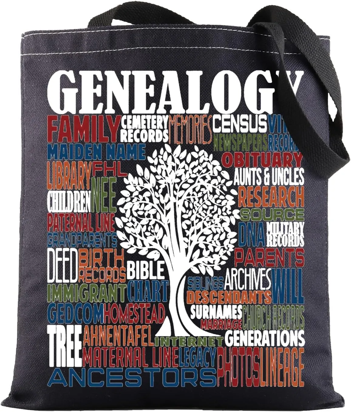 BWWKTOP Genealogist Tote Bag Genealogy Gifts Historian Researcher Shoulder Bag Family Historian Gifts