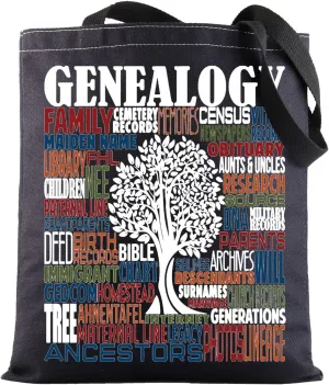 BWWKTOP Genealogist Tote Bag Genealogy Gifts Historian Researcher Shoulder Bag Family Historian Gifts