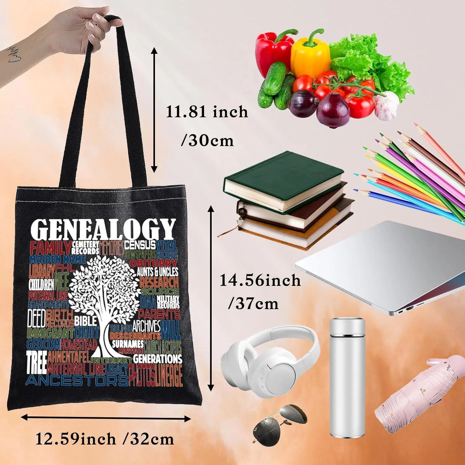 BWWKTOP Genealogist Tote Bag Genealogy Gifts Historian Researcher Shoulder Bag Family Historian Gifts