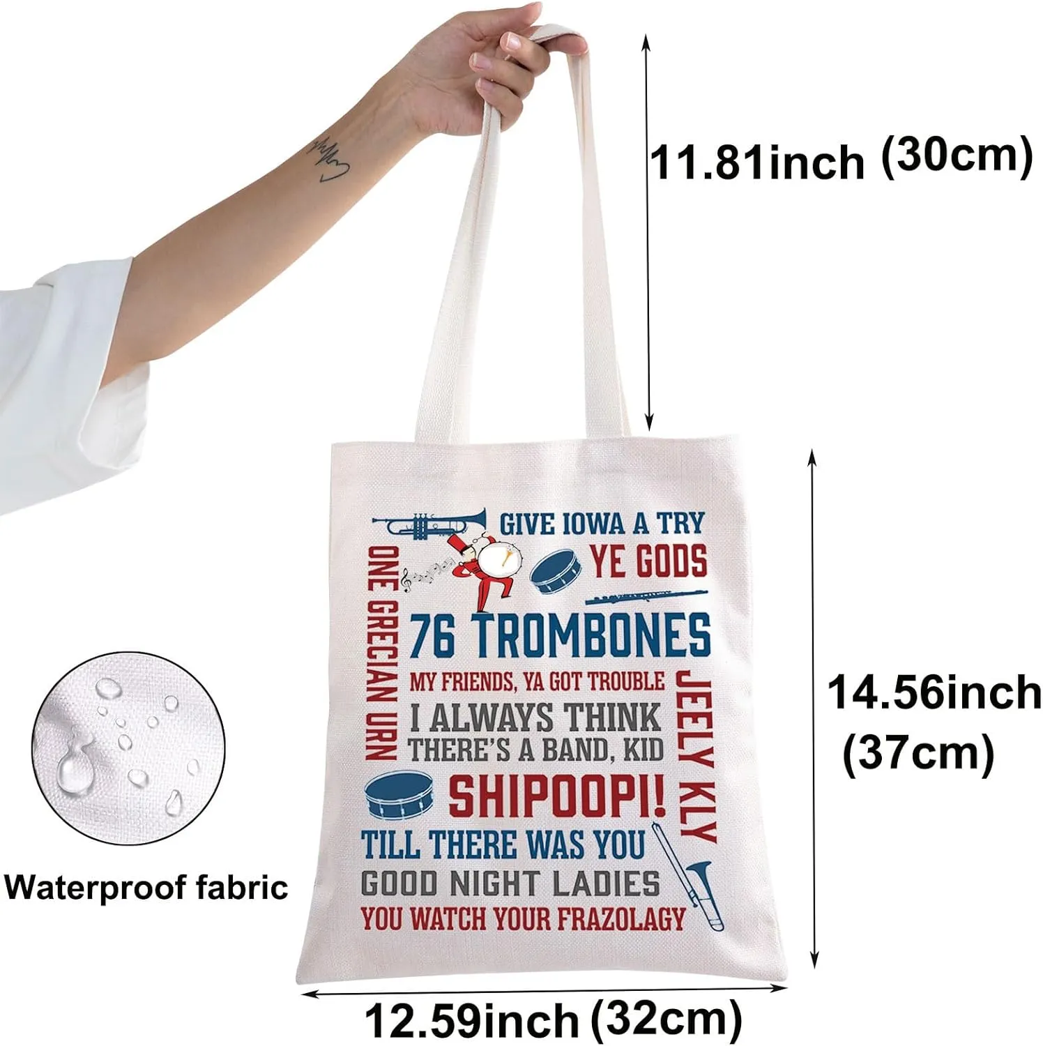 BWWKTOP Harold Musical Tote Bag Harold Theatre Fans Gifts Shipoopi Drum Theater Shoulder Bag
