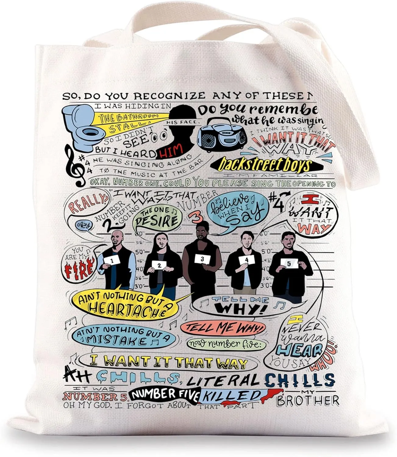 BWWKTOP Jake Peralta Comedy TV Show Tote Bag Jack Fans Gifts I Want It That Way Inspired Shoulder Bag Ray Holt 99 Merchandise