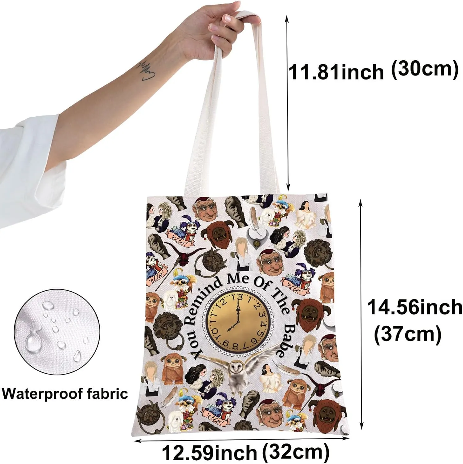 BWWKTOP Sarah & Jareth Tote Bag Wiseman & Goblin Fans Inspired Gift Ello Worm Shoulder Bag Sarah And Jareth Merch