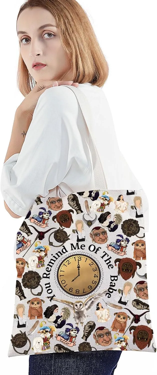BWWKTOP Sarah & Jareth Tote Bag Wiseman & Goblin Fans Inspired Gift Ello Worm Shoulder Bag Sarah And Jareth Merch