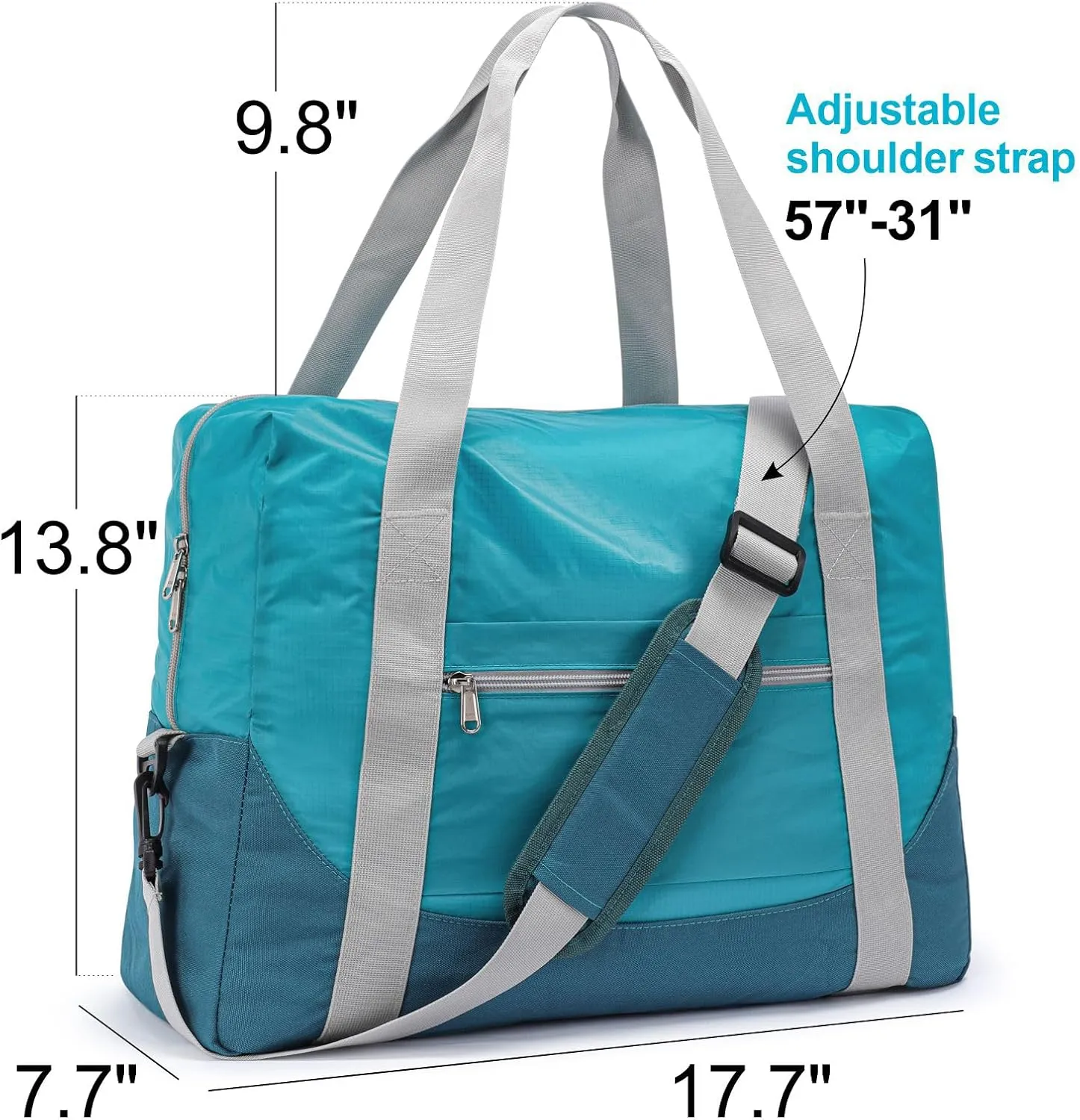 Cambond Spirit Airlines Personal Item Bag 18x14x8 Inch - 30L Lightweight Carry on Personal Item Travel Bag for Short Trip with Shoulder Strap, Compact Underseat Foldable Travel Duffel Bag, Lake Blue