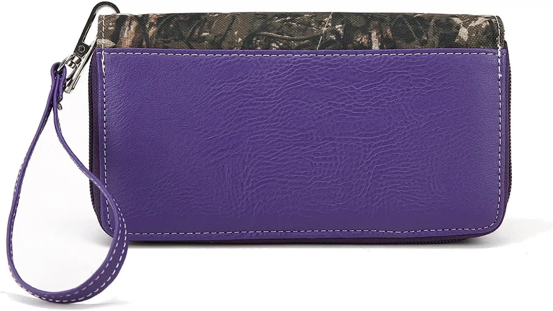 Camouflage Cross Wings Western Style Studded Handbag Tooled Leather Purse Country Women Shoulder Bag Pouch Wallet Set