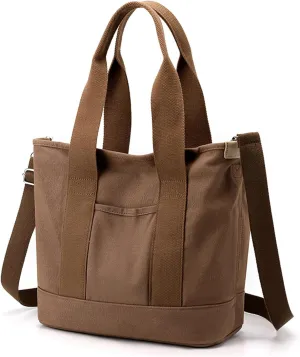 Canvas Bag for Women Crossbody Shoulder Purse Everything Tote Hobo Bag with Zipper and Compartments 2024 Small
