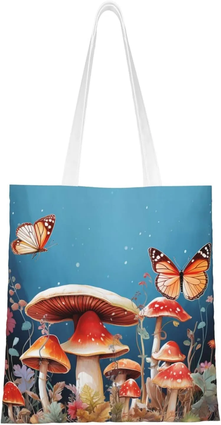 Canvas Tote Bag For Women Reusable Shopping Bag Casual Palm Trees And Sunset Shoulder Bag Handbag For Travel