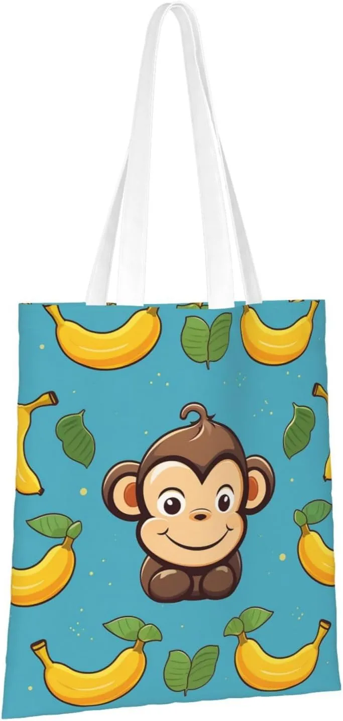 Canvas Tote Bag For Women Reusable Shopping Bag Casual Palm Trees And Sunset Shoulder Bag Handbag For Travel