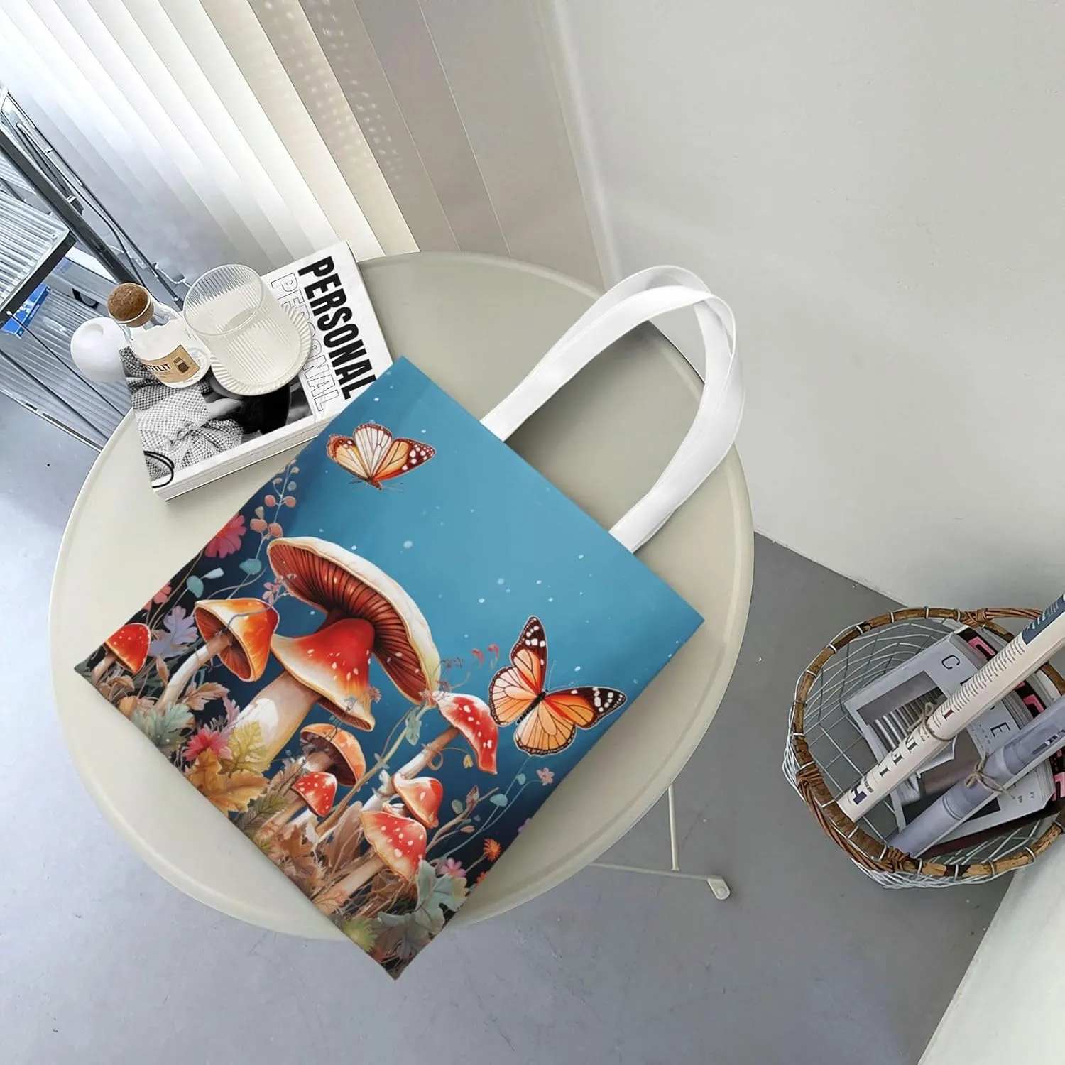 Canvas Tote Bag For Women Reusable Shopping Bag Casual Palm Trees And Sunset Shoulder Bag Handbag For Travel