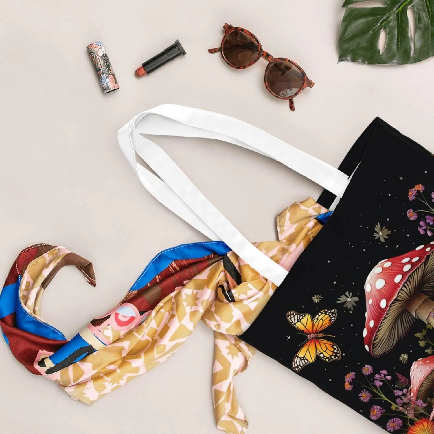 Canvas Tote Bag For Women Reusable Shopping Bag Casual Palm Trees And Sunset Shoulder Bag Handbag For Travel