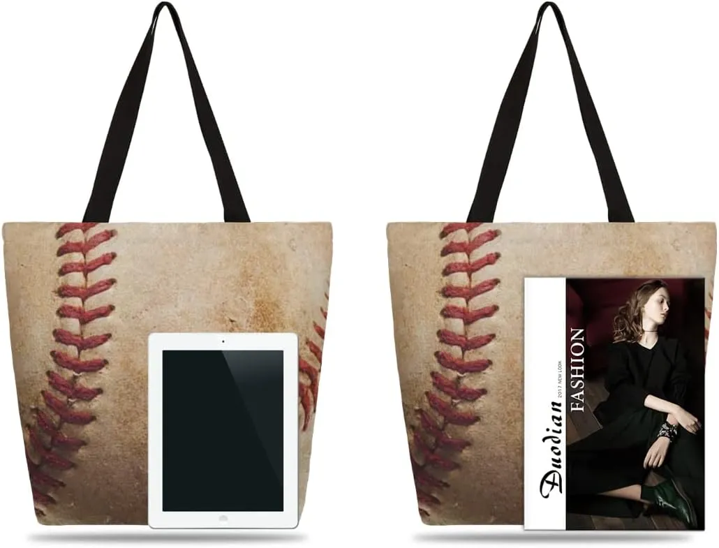 Canvas Tote Bag Large Women Casual Reusable Shoulder Bag Handbag with Zipper Casual Tote Shopping Travel Beach Cloth Bag