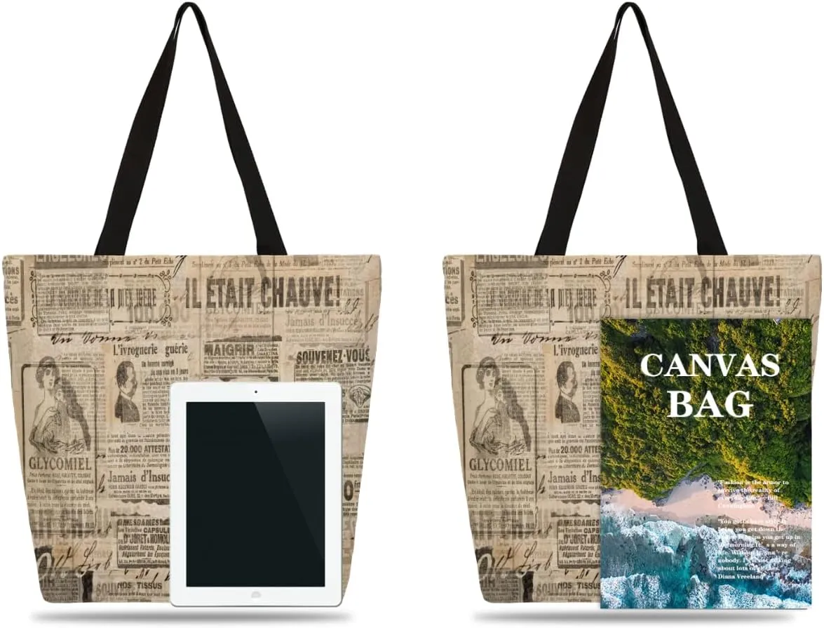 Canvas Tote Bag Large Women Casual Shoulder Bag Handbag Reusable Storage Shoulder Bag
