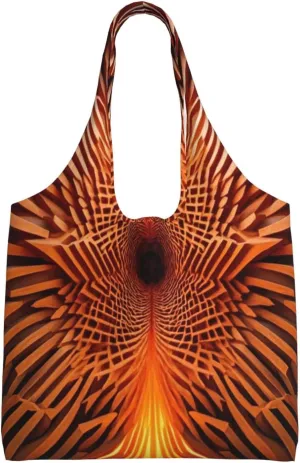 Canvas Tote Bag, Washable Cute Reusable Shoulder Hand Purse bags for Women Shopping Gifts Beach(Ember Glow Print)
