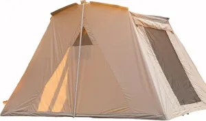 Canvas Wall TentFrame Tents Cotton Retro Tent Camping Outdoor Desert Four-Person Tent Bow Tent Cotton Camping Ideal for Camping Hiking OutdoorKhaki
