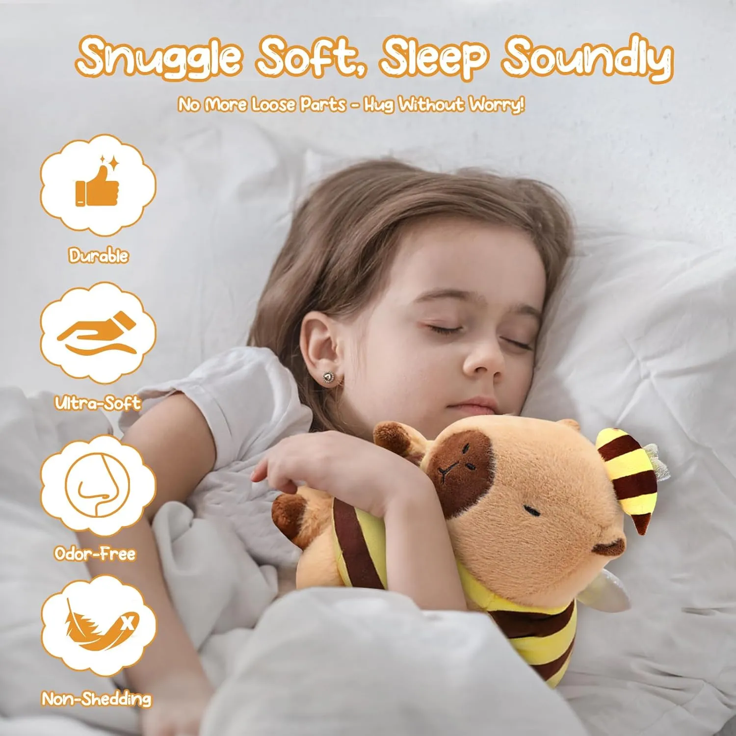 Capybara Plush Toy Kawaii Stuffed Animals with Bee Costume Soft Cute Plushies Capybara Doll for Girls Boys Kids Birthday Valentine Gift Room Decor 12 Inch