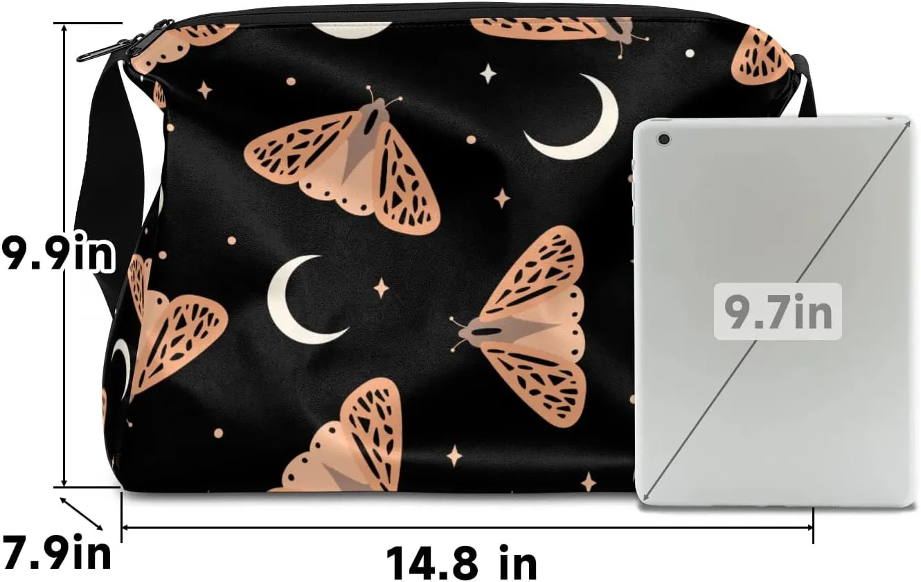 Cartoon Moth Small Gym Bag for Men Women Workout Sport Duffle Bag Waterproof Weekender Overnight Bag Lightweight Carry on Tote Bag Crossbody Shoulder Travel Bag for Swim Yoge Dance