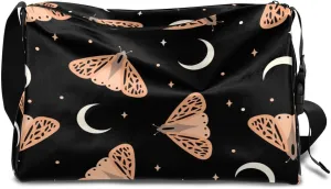 Cartoon Moth Small Gym Bag for Men Women Workout Sport Duffle Bag Waterproof Weekender Overnight Bag Lightweight Carry on Tote Bag Crossbody Shoulder Travel Bag for Swim Yoge Dance