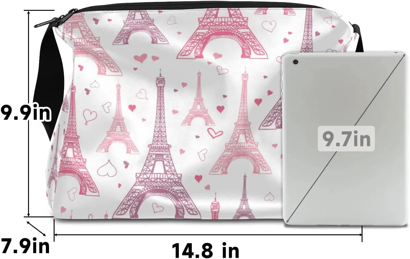 Cartoon Pink Tower Small Gym Bag for Men Women Workout Sport Duffle Bag Waterproof Weekender Overnight Bag Lightweight Carry on Tote Bag Crossbody Shoulder Travel Bag for Swim Yoge Dance