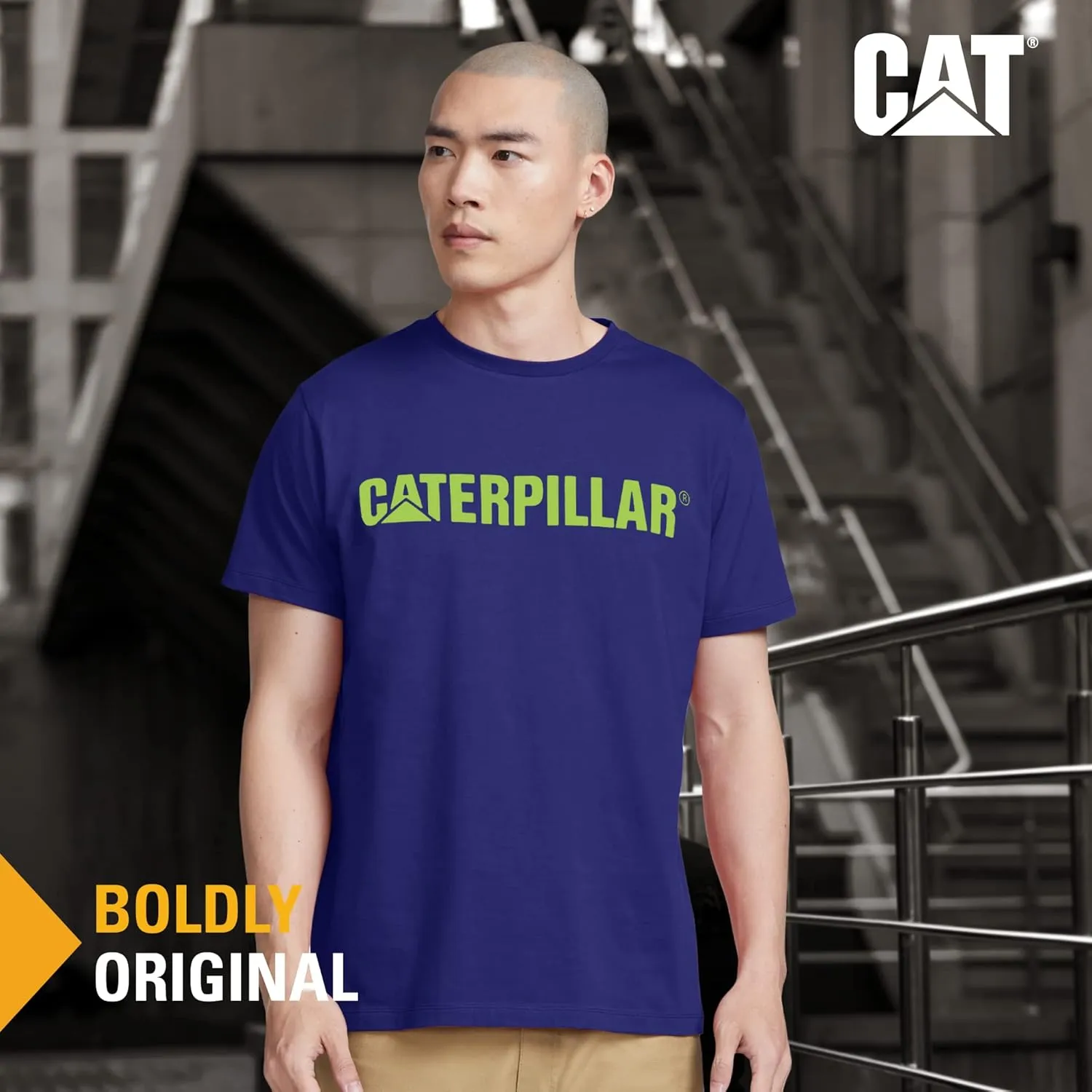 Caterpillar Men’s Short-Sleeve Logo Crew Neck T-Shirt, Slim Fit