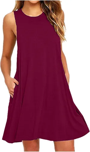 Ceboyel Women 2024 Casual Beach Summer Sundresses Flowy Aline Dresses Tank Sundress Trendy Vacation Clothes with Pocket