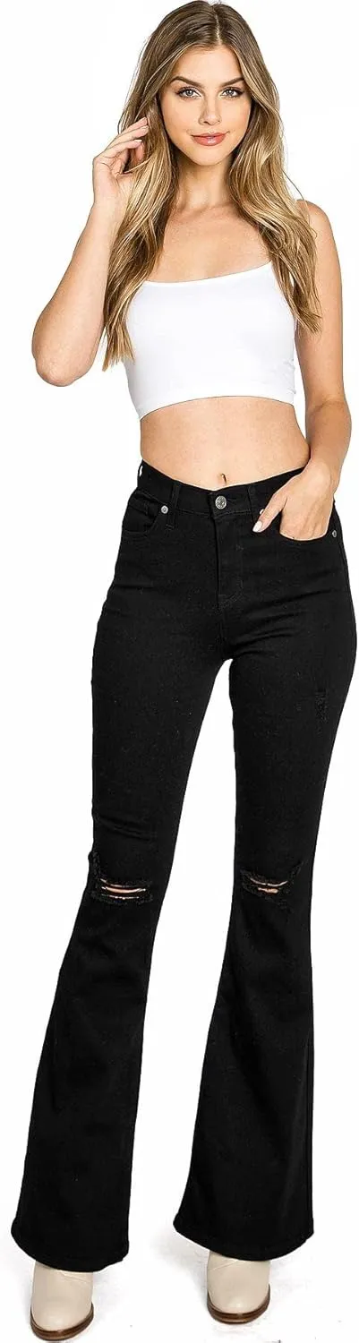 Celebrity Pink Jean Women's Juniors High Waisted Flared Bell Bottoms