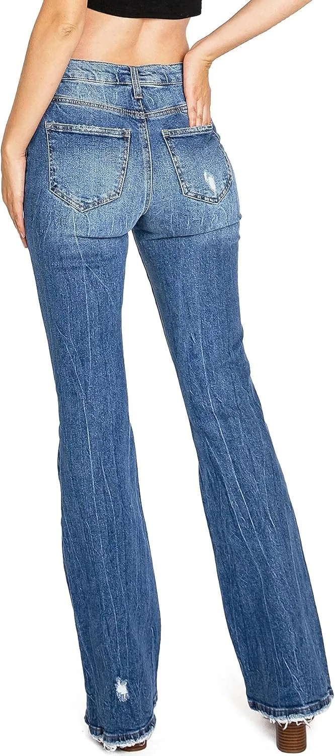 Celebrity Pink Jean Women's Juniors High Waisted Flared Bell Bottoms